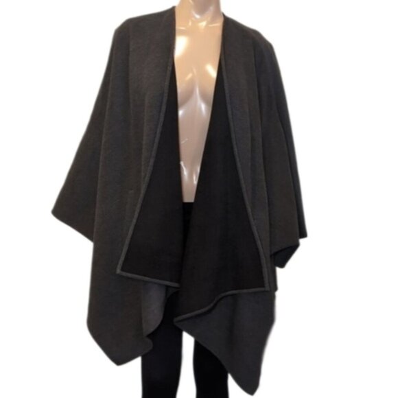 Novelti Oversized Poncho Fall Winter Cape Cloak Grey Womens Coat - Picture 2 of 14